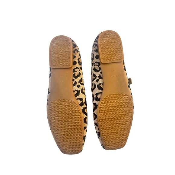 Vivaia Margot Mary Jane Leopard Print Stretch Knit Square Toe Flats 39.5 US 8.5 - Picture 7 of 7
